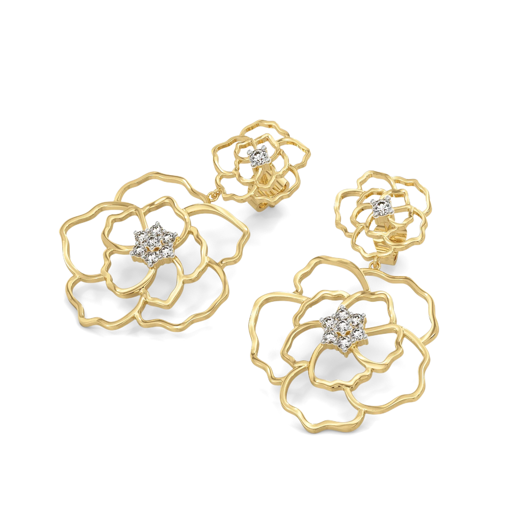 Petal Radiance - Lab Diamond Drop Earrings