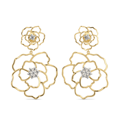 Petal Radiance - Lab Diamond Drop Earrings