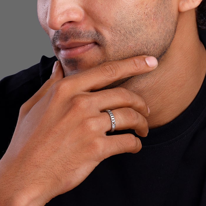 Silver Classic Chain Ring for Him