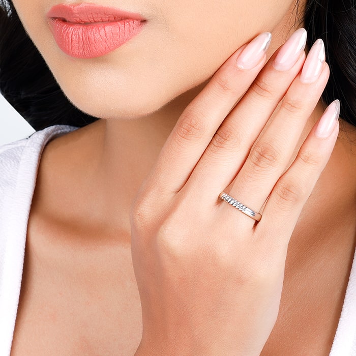 Silver Rope Ring for Her