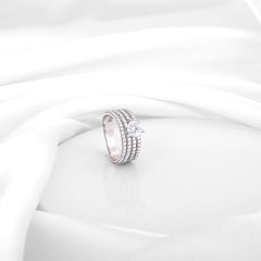 Silver Stacked Shine Ring