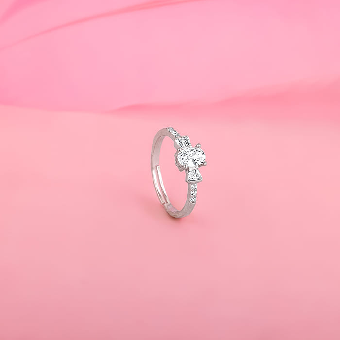Silver Winged Oval Ring