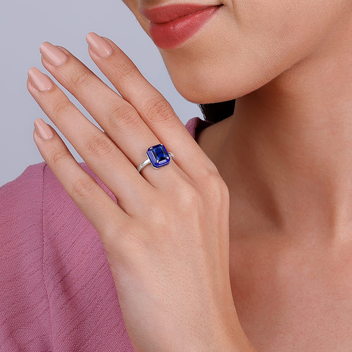 Silver Royal Blue Ring