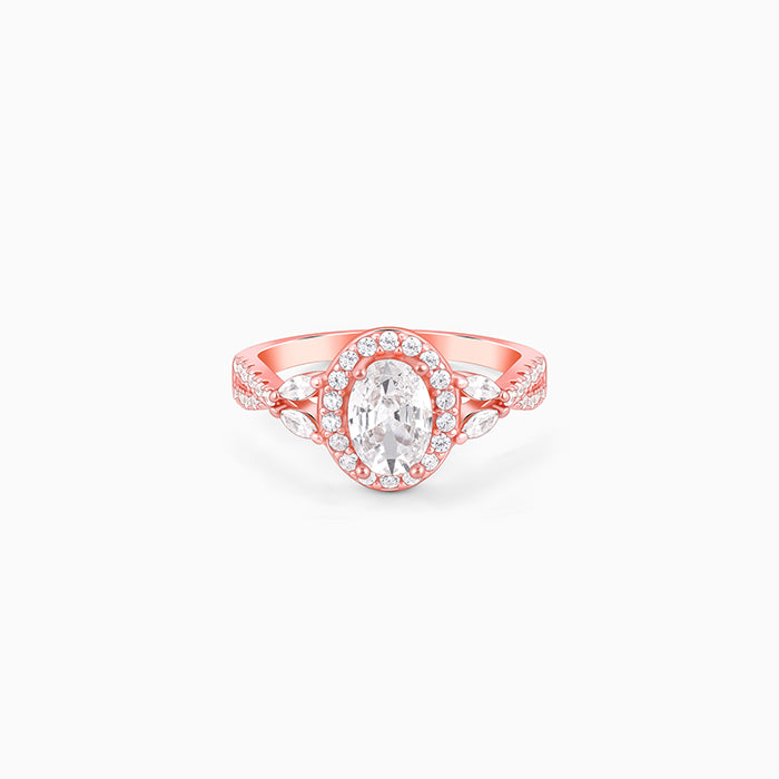 Rose Gold Wavy Oval Ring
