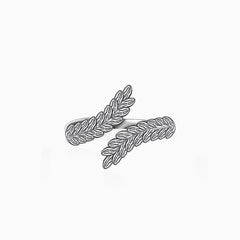 Silver Embrace Leaf Ring