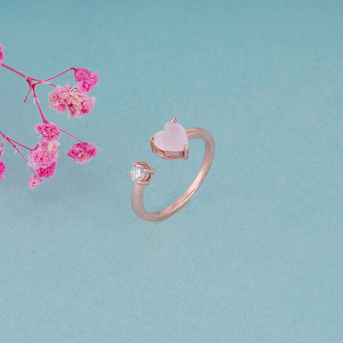 Rose Gold Heart Up My Sleeves Ring