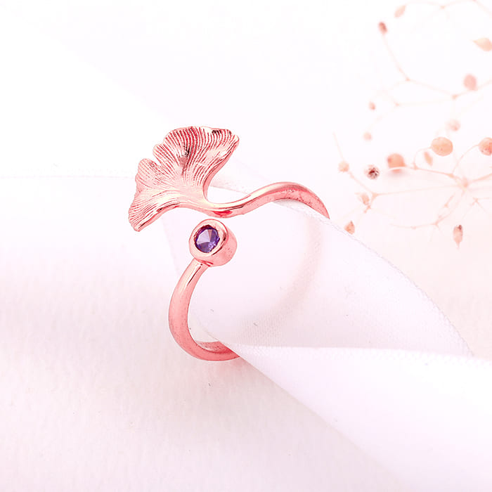 Rose Gold Gingko of Hope Ring