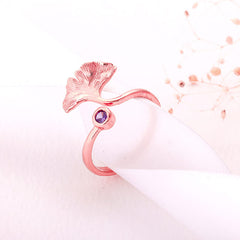 Rose Gold Gingko of Hope Ring