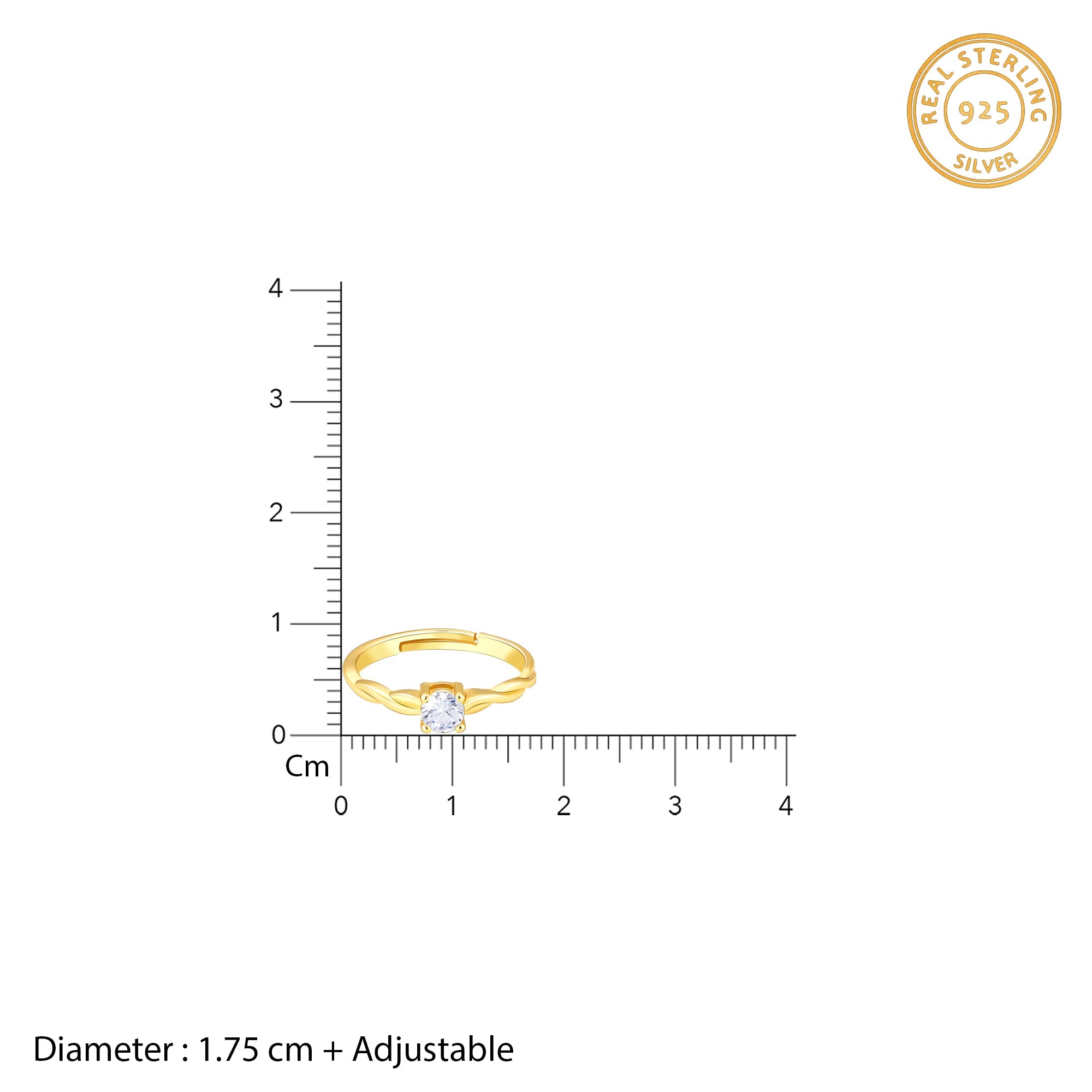 Golden Swivel Love Solitaire Ring