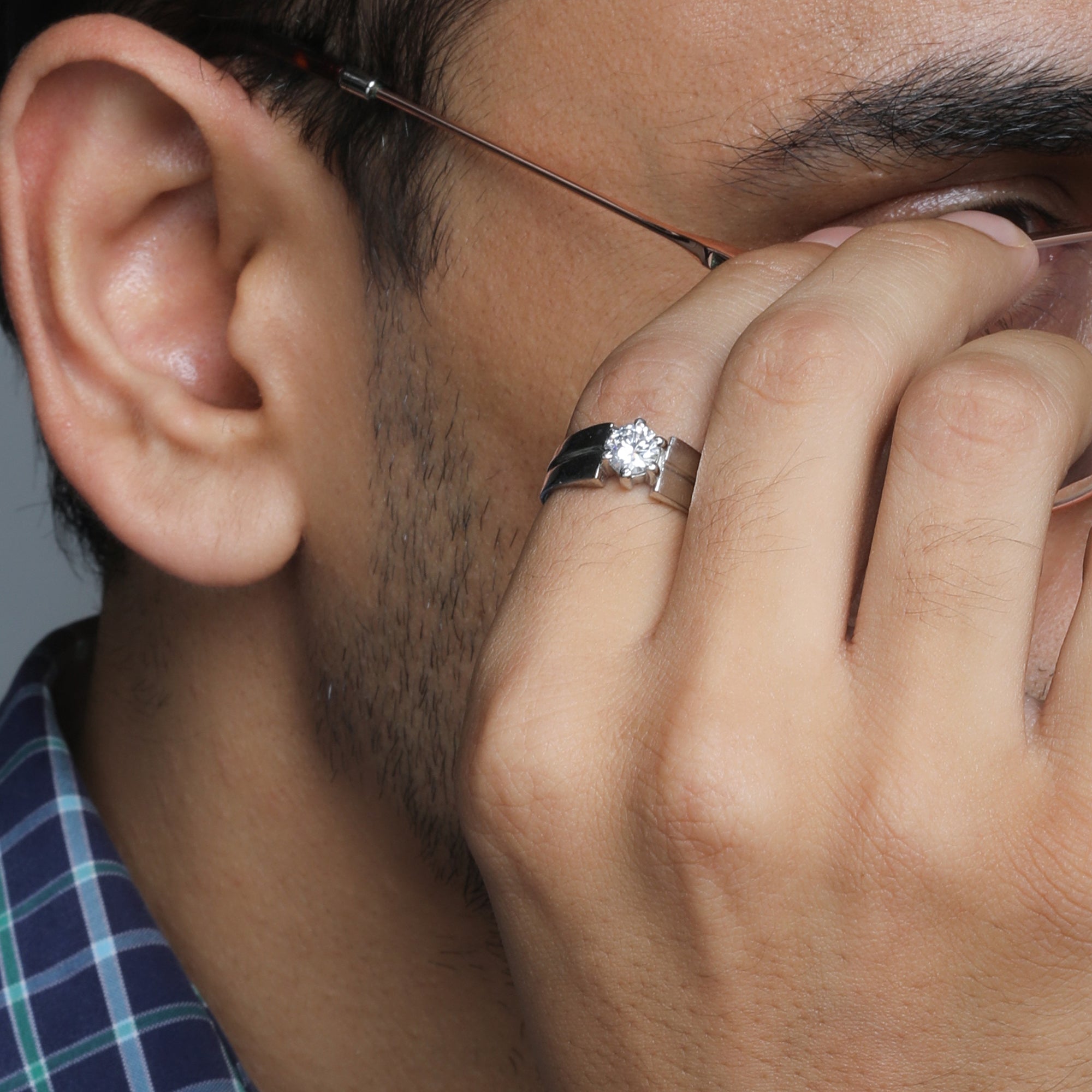 Silver Solitaire Of Love Couple Rings