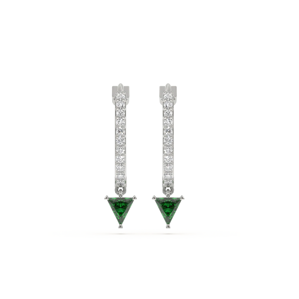 Radiance Huggies - Emerald Earrings