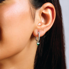 Radiance Huggies - Emerald Earrings