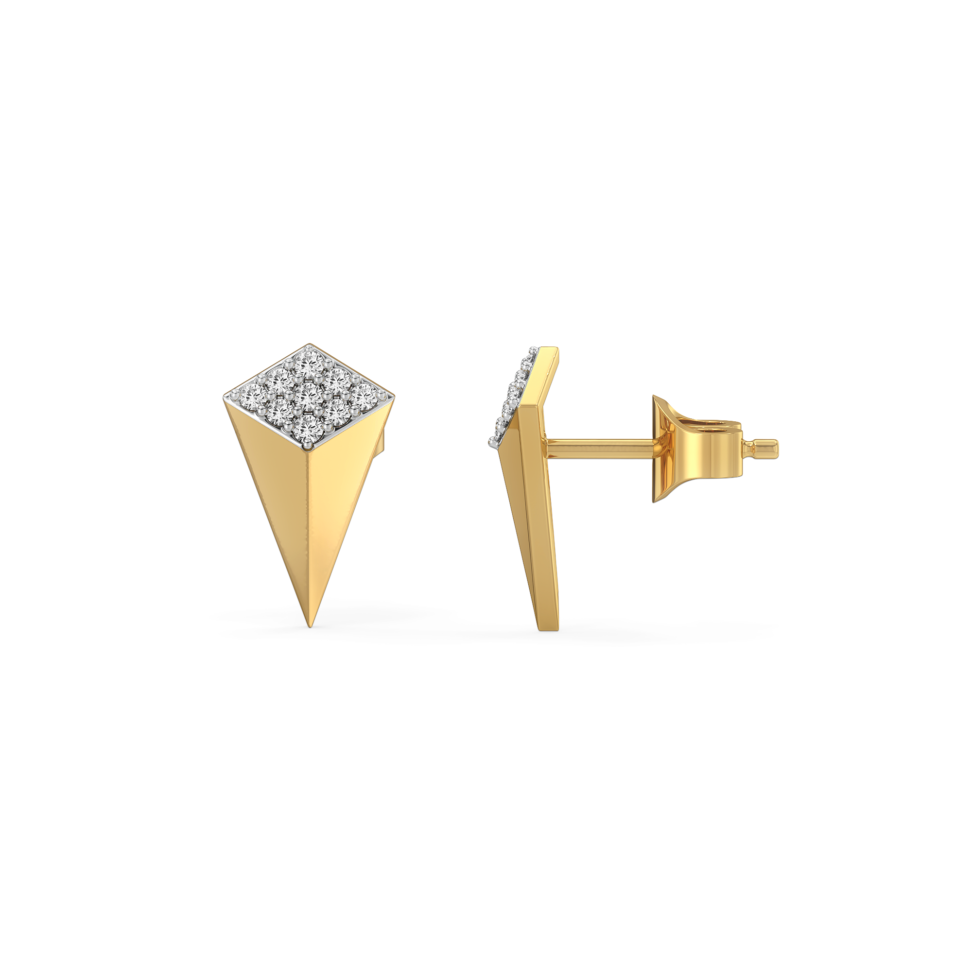 Sculpted Edge Studs - Lab Diamond Earrings
