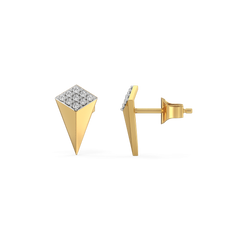 Sculpted Edge Studs - Lab Diamond Earrings