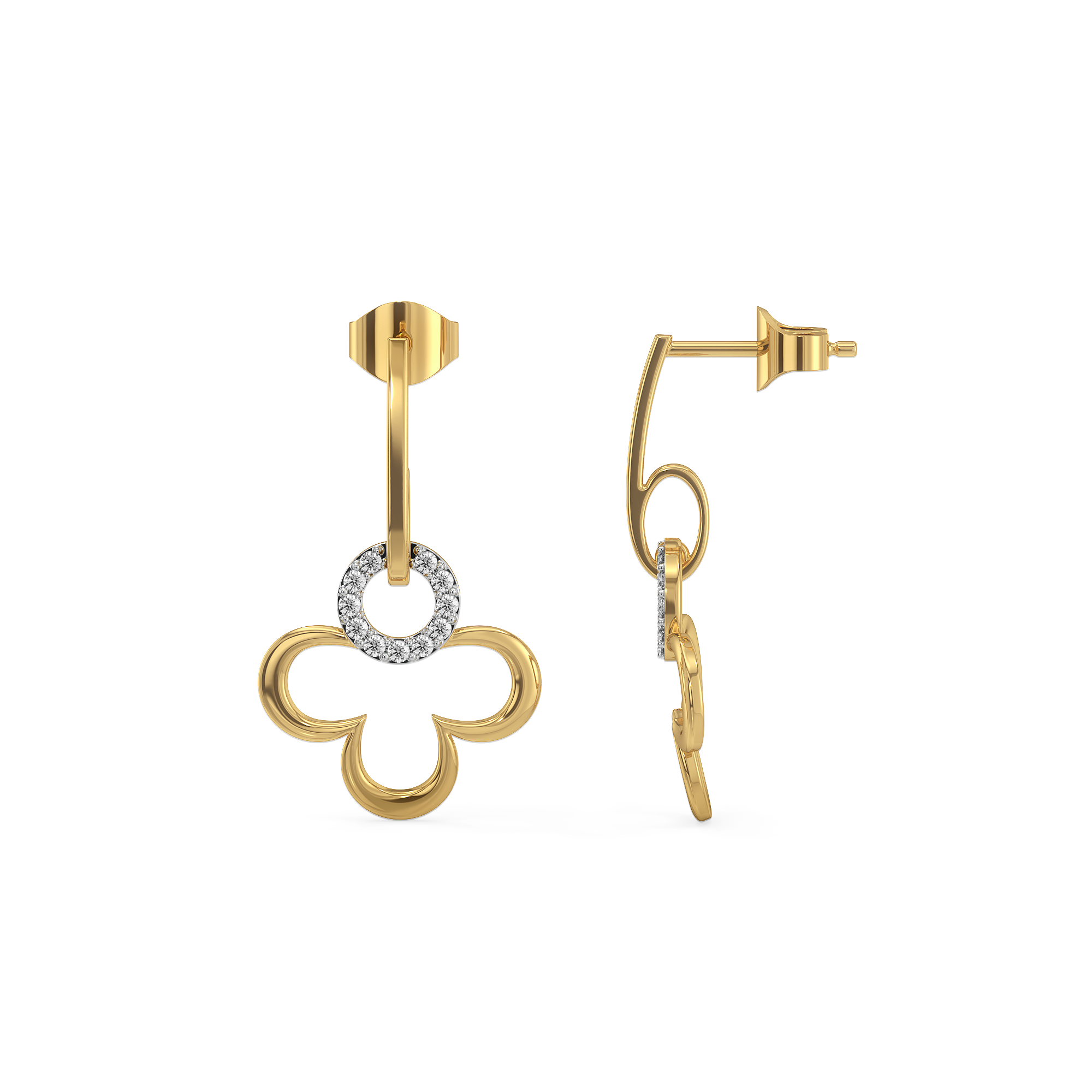 Lucky Bloom Drops - Lab Diamond Earrings