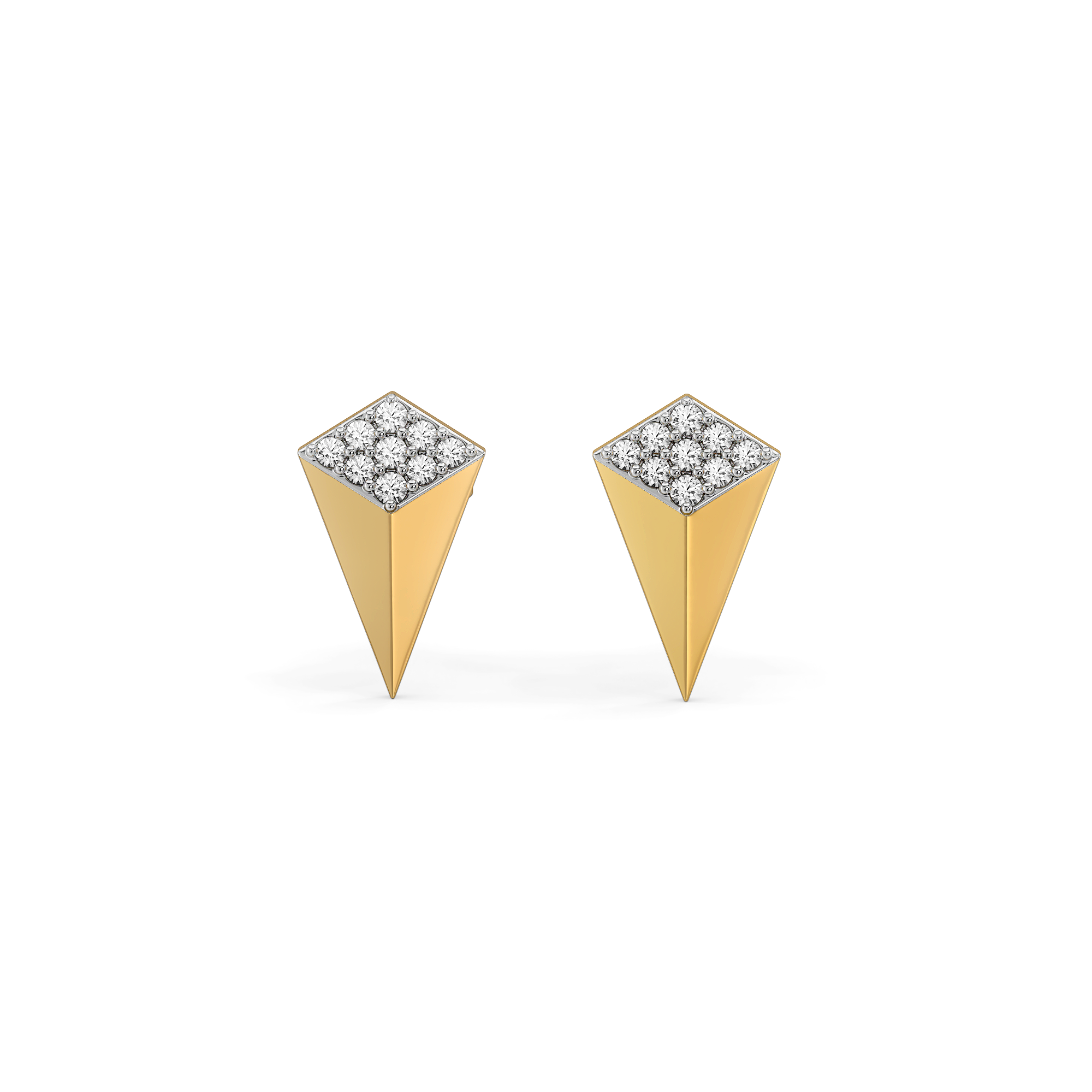 Sculpted Edge Studs - Lab Diamond Earrings Secondary image