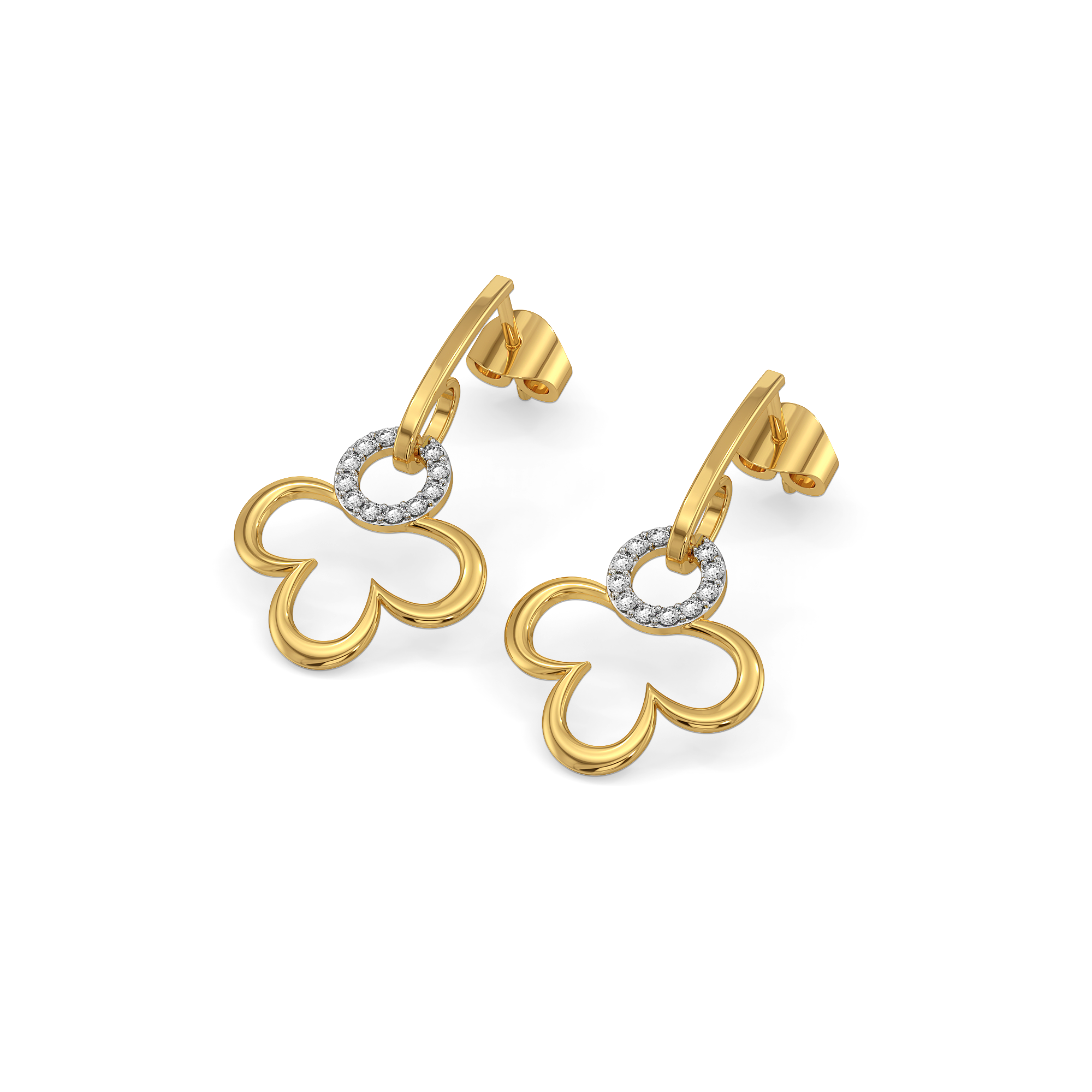 Lucky Bloom Drops - Lab Diamond Earrings Secondary image