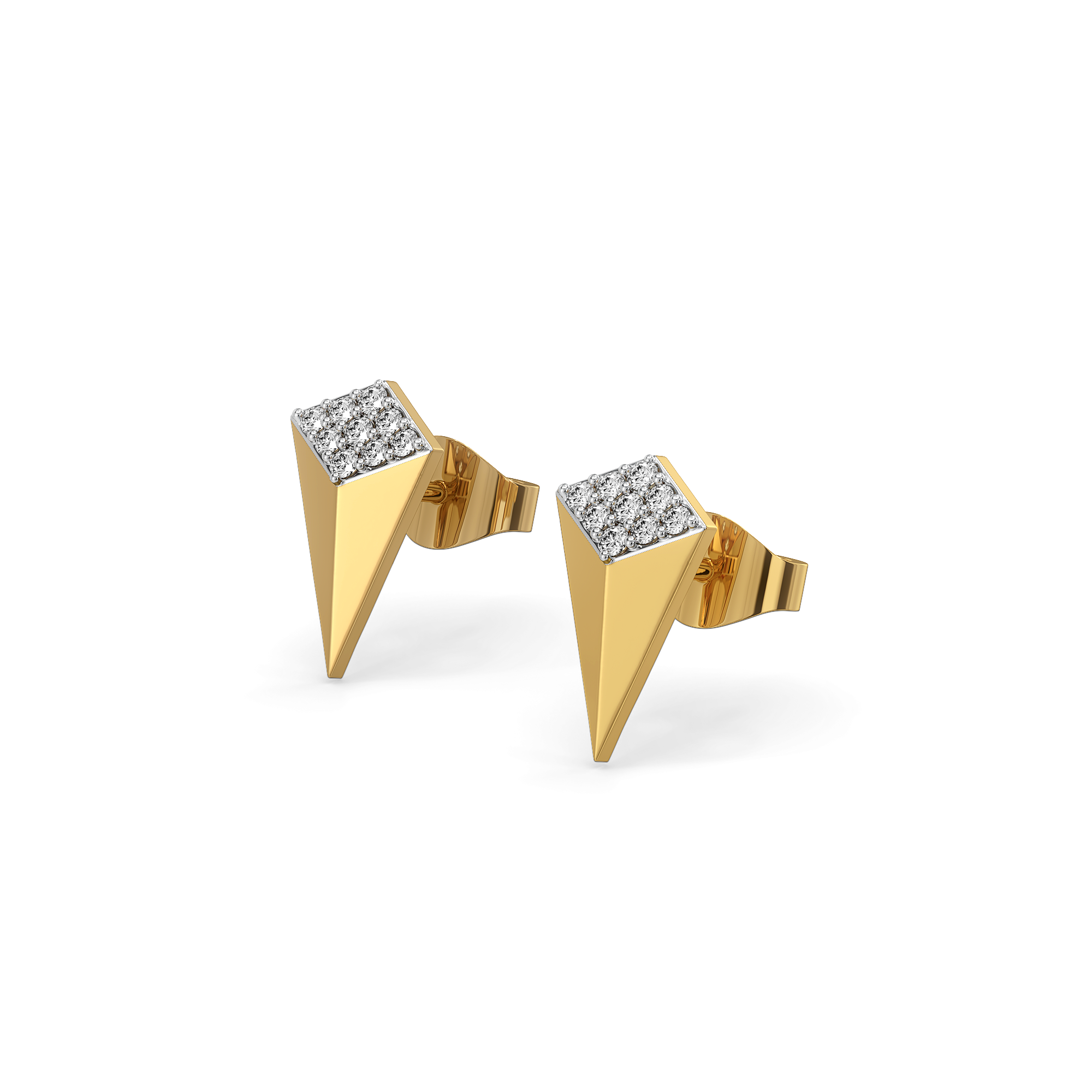Sculpted Edge Studs - Lab Diamond Earrings Main image