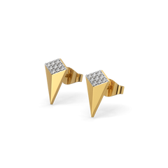 Sculpted Edge Studs - Lab Diamond Earrings