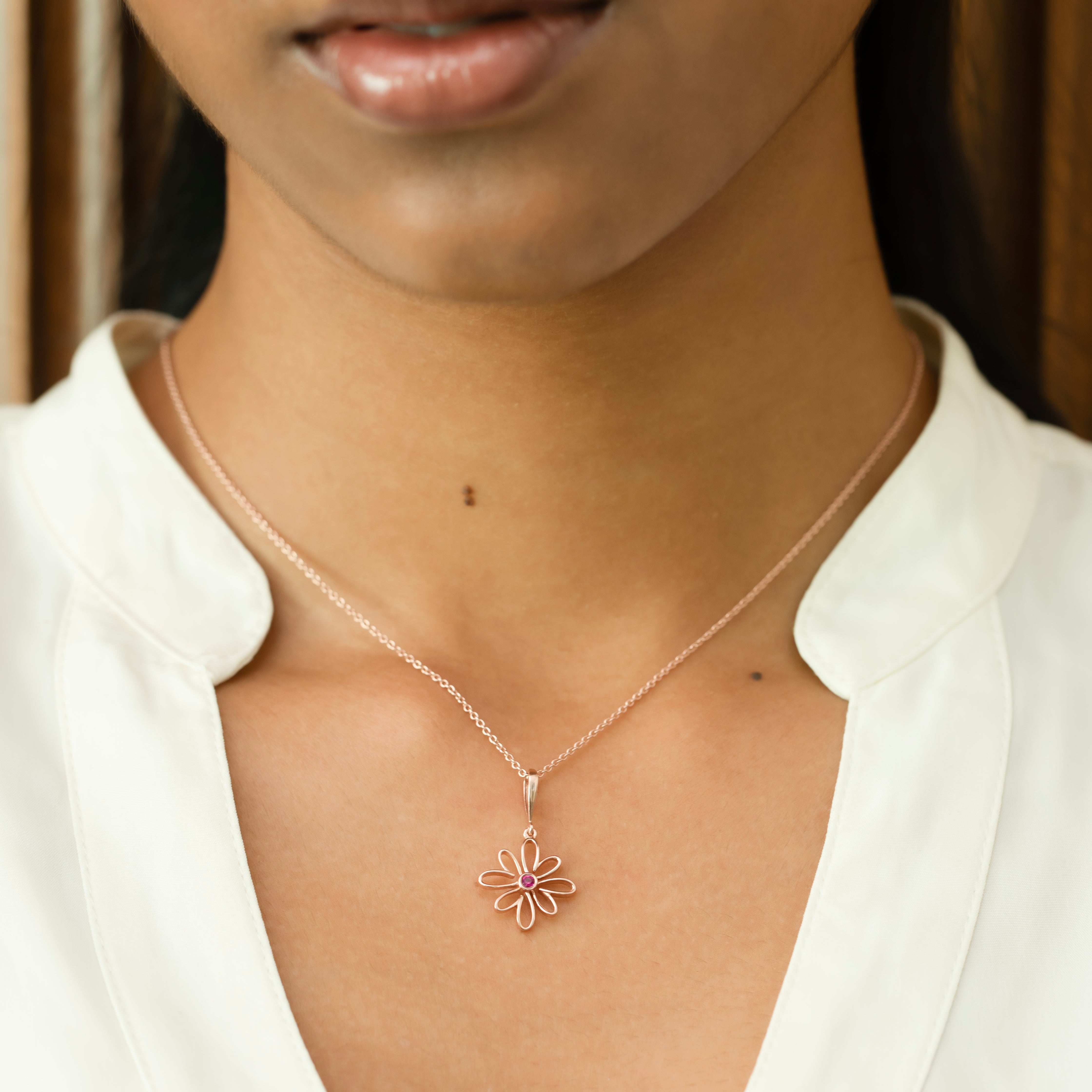 Elegance - Ruby Blossom Necklace