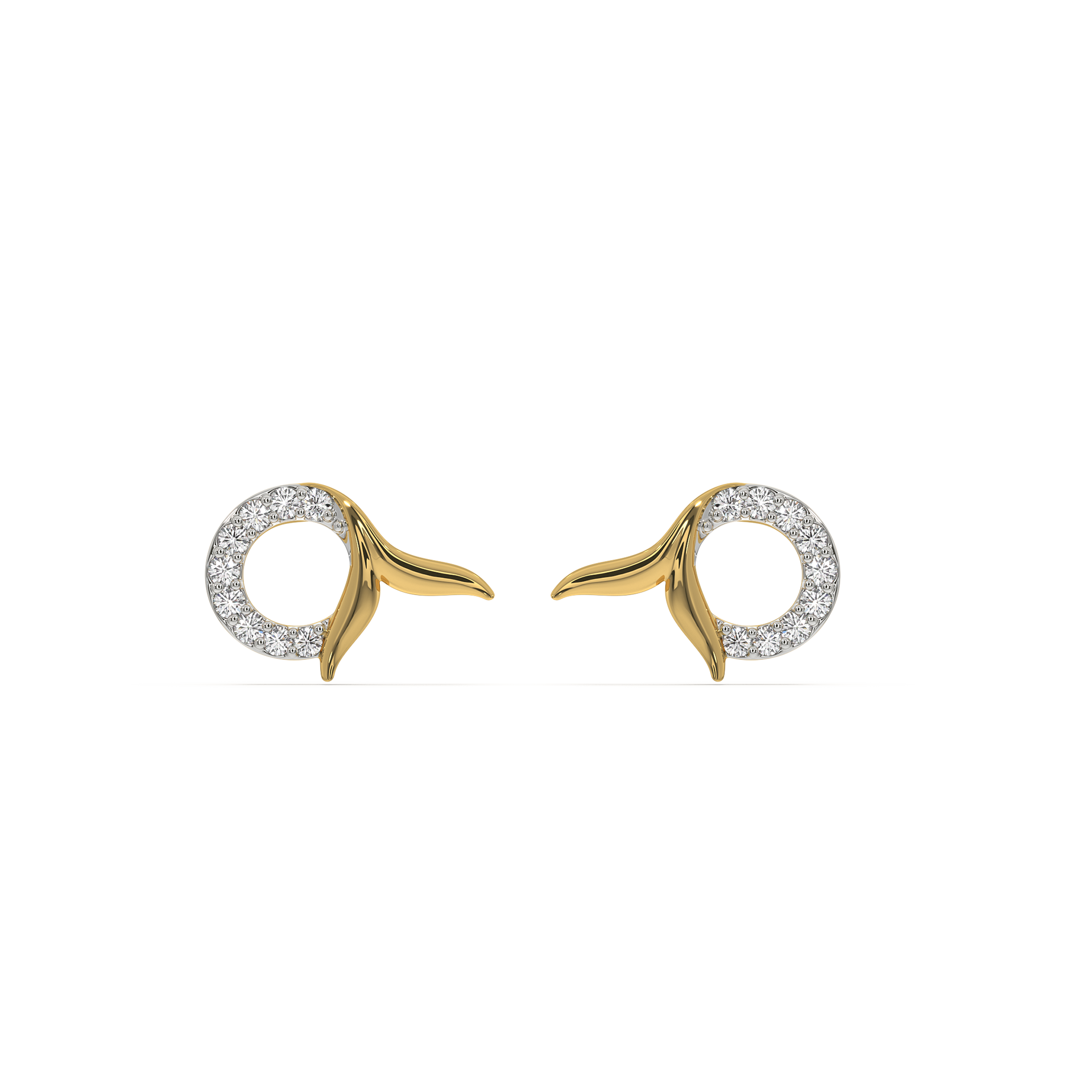 Serene Tail - Lab Diamond Stud Earrings