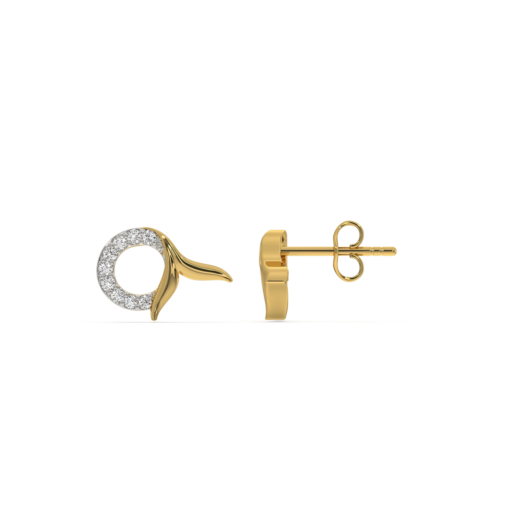 Serene Tail - Lab Diamond Stud Earrings