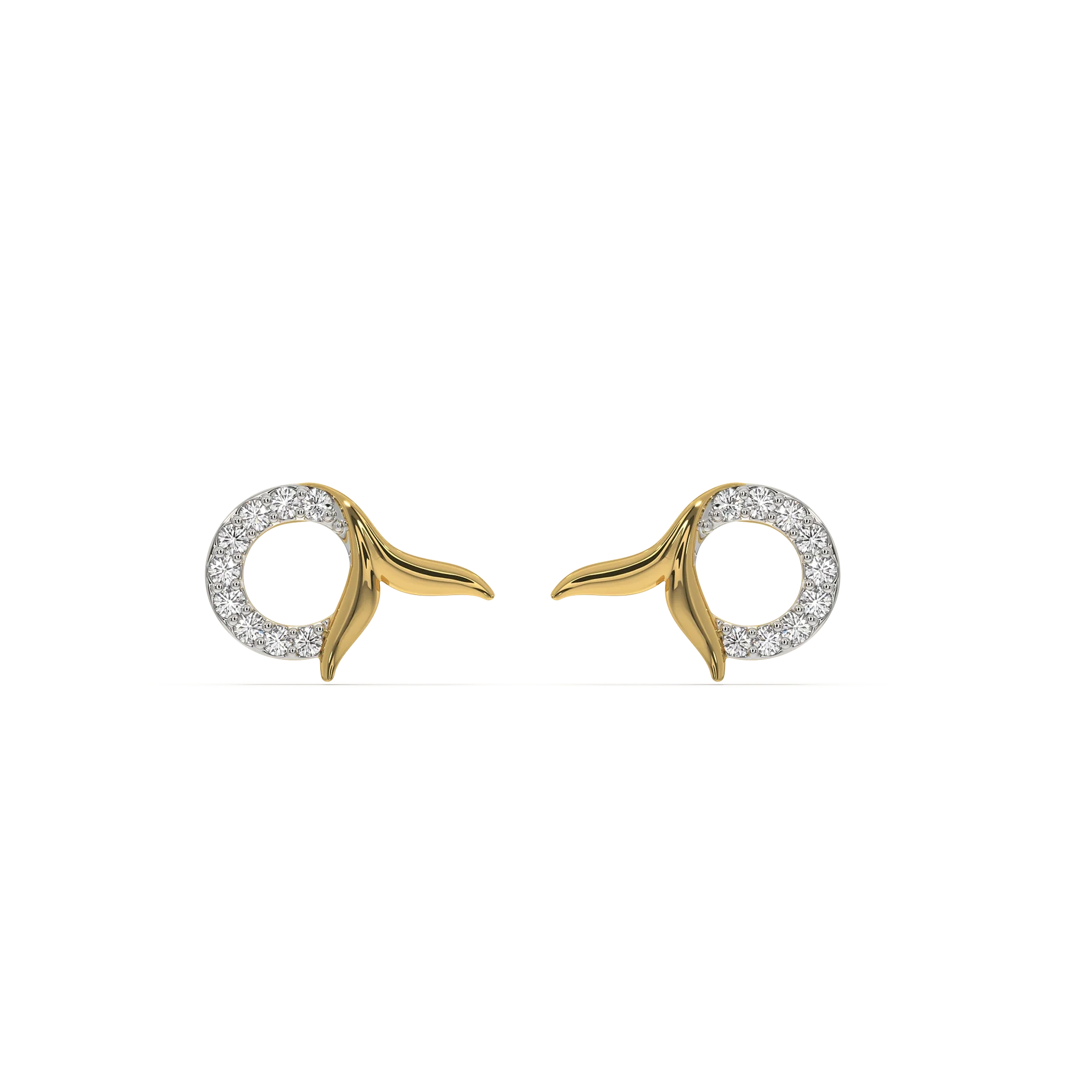 Serene Tail - Lab Diamond Stud Earrings
