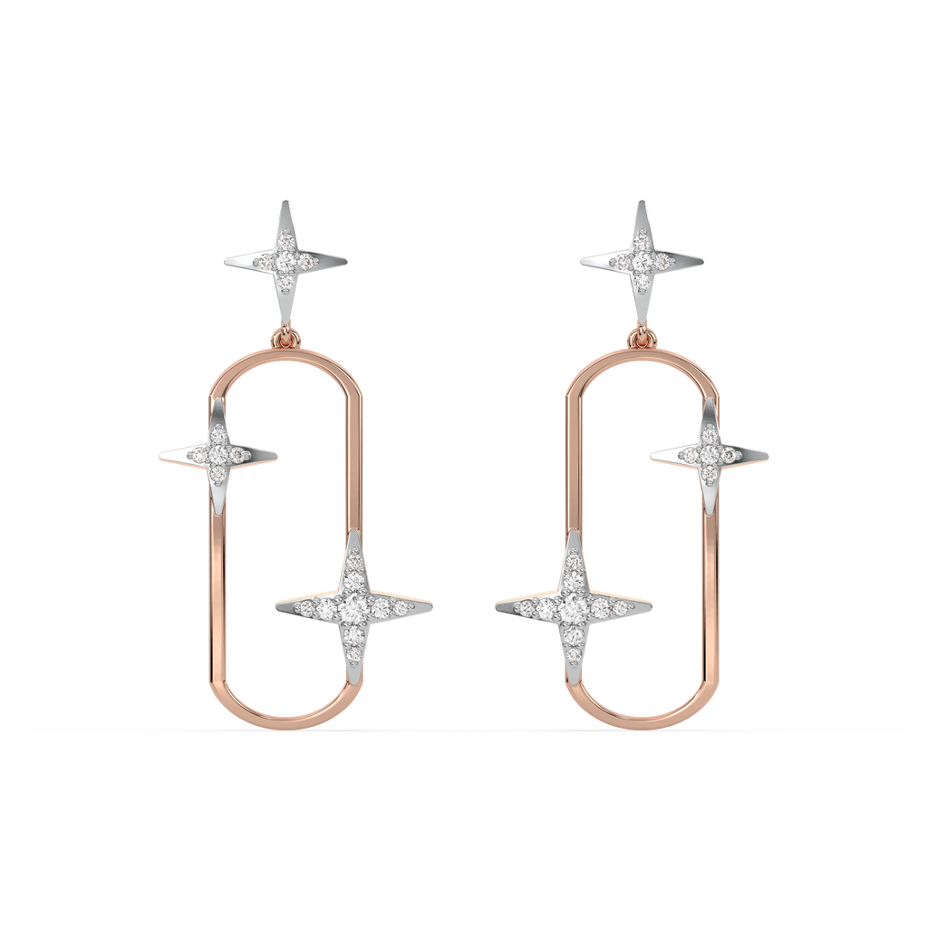 Shooting Star - Lab Diamond Drop Earrings
