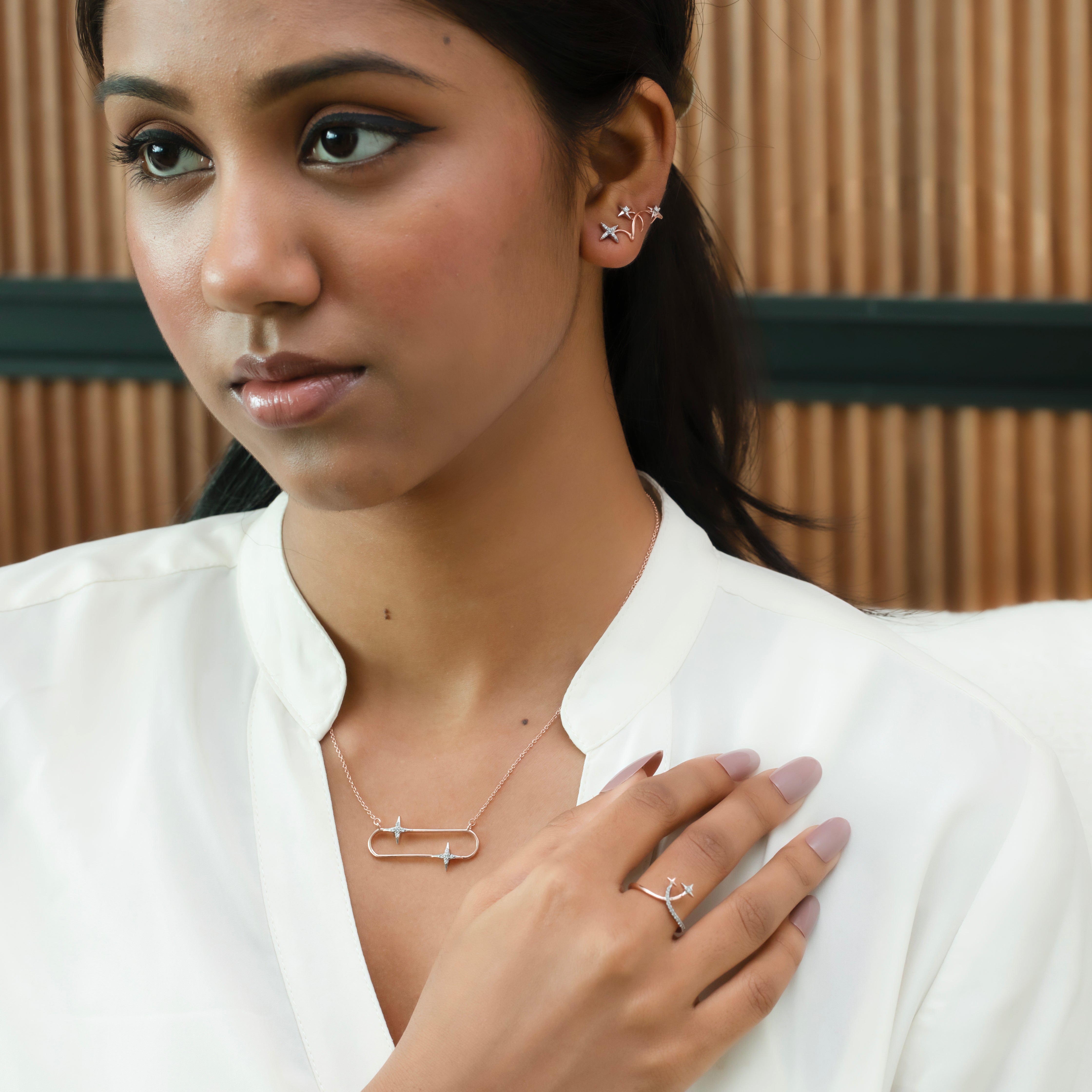Shooting Star - Lab Diamond Necklet Necklace