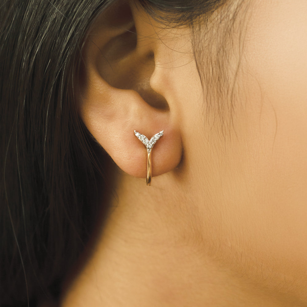 Siren Embrace Huggies - Lab Diamond Earrings