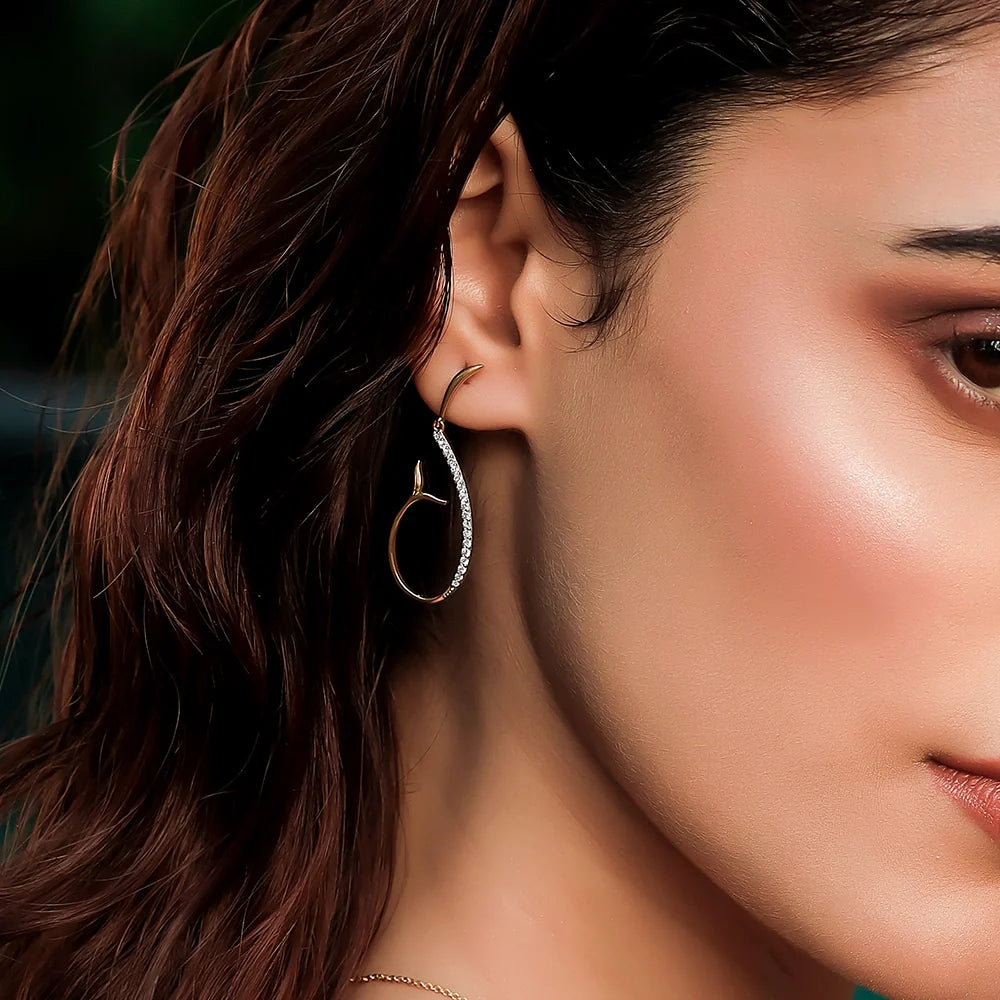 Siren’s Whisper - Lab Diamond Drop Earrings Secondary image