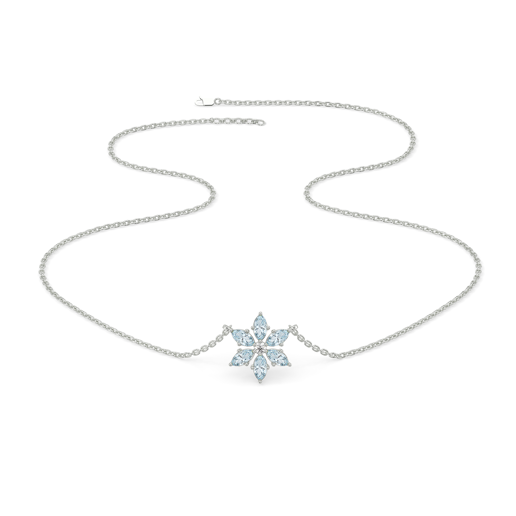 Snowflake - Lab Diamond Pendant Necklace