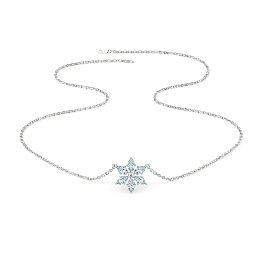 Snowflake - Lab Diamond Pendant Necklace