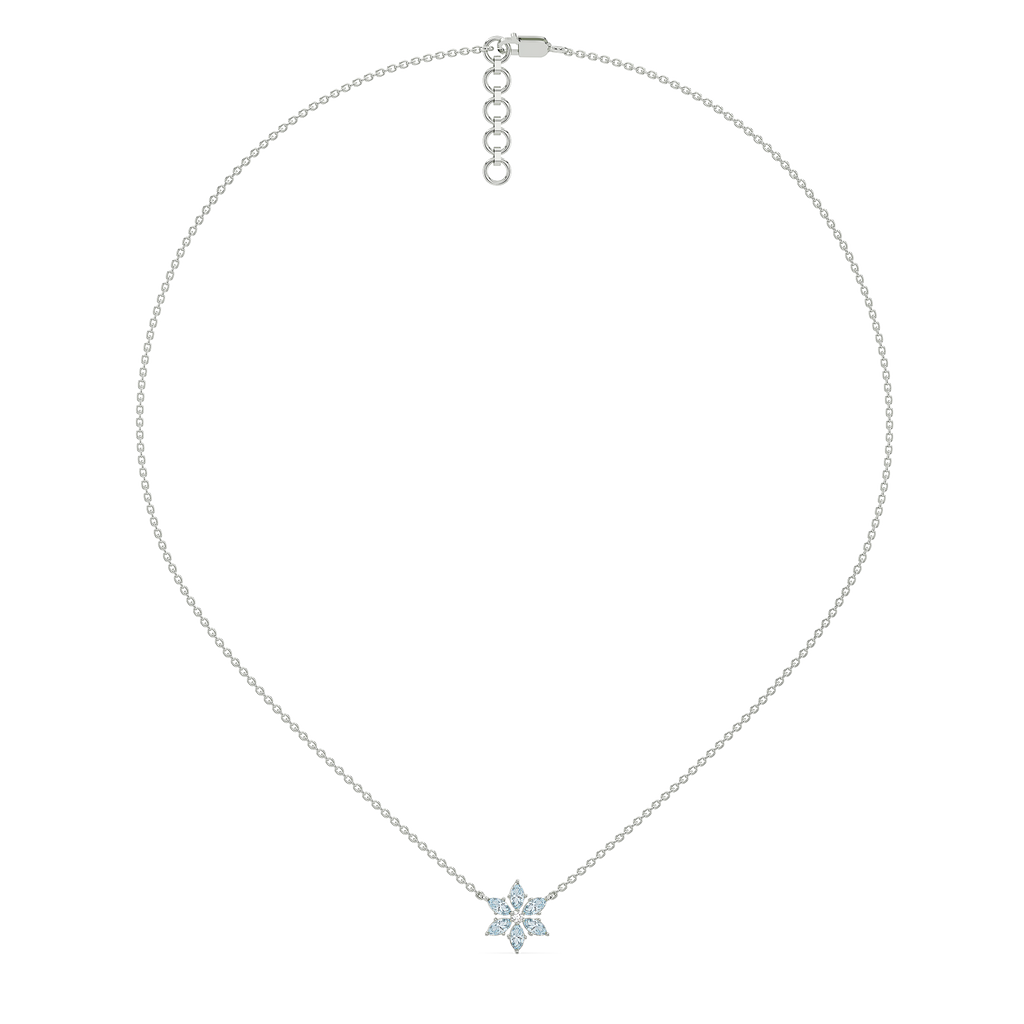 Snowflake - Lab Diamond Pendant Necklace