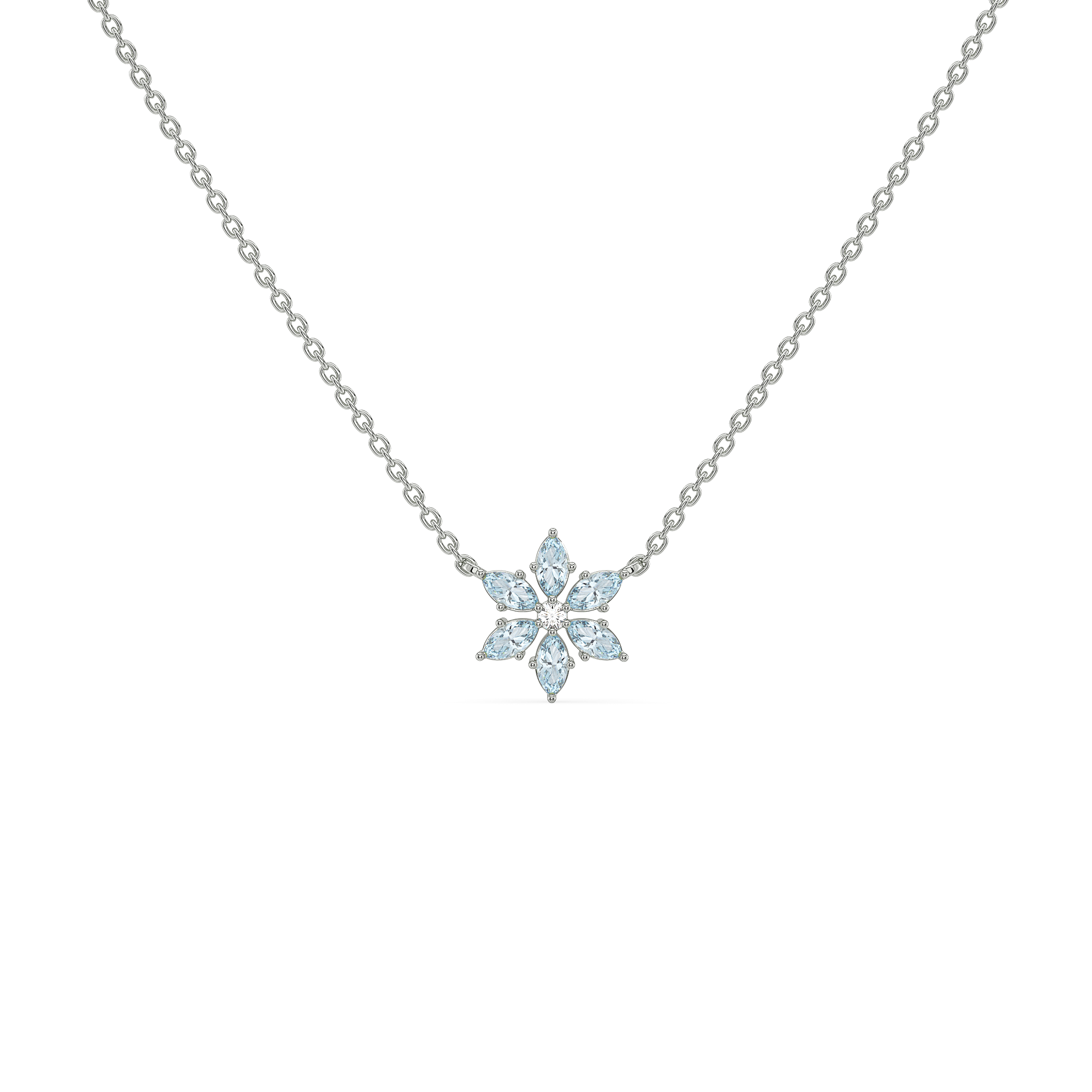Snowflake - Lab Diamond Pendant Necklace