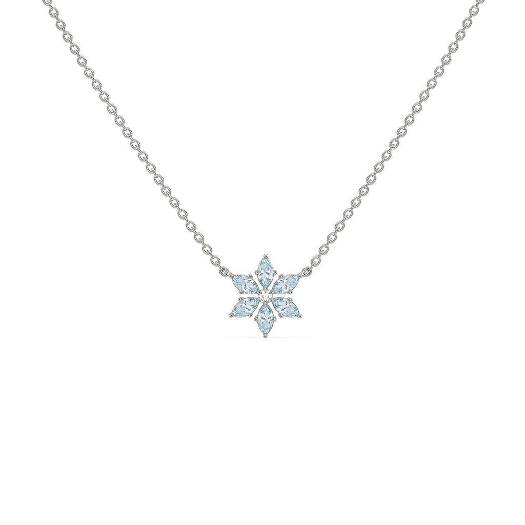 Snowflake - Lab Diamond Pendant Necklace