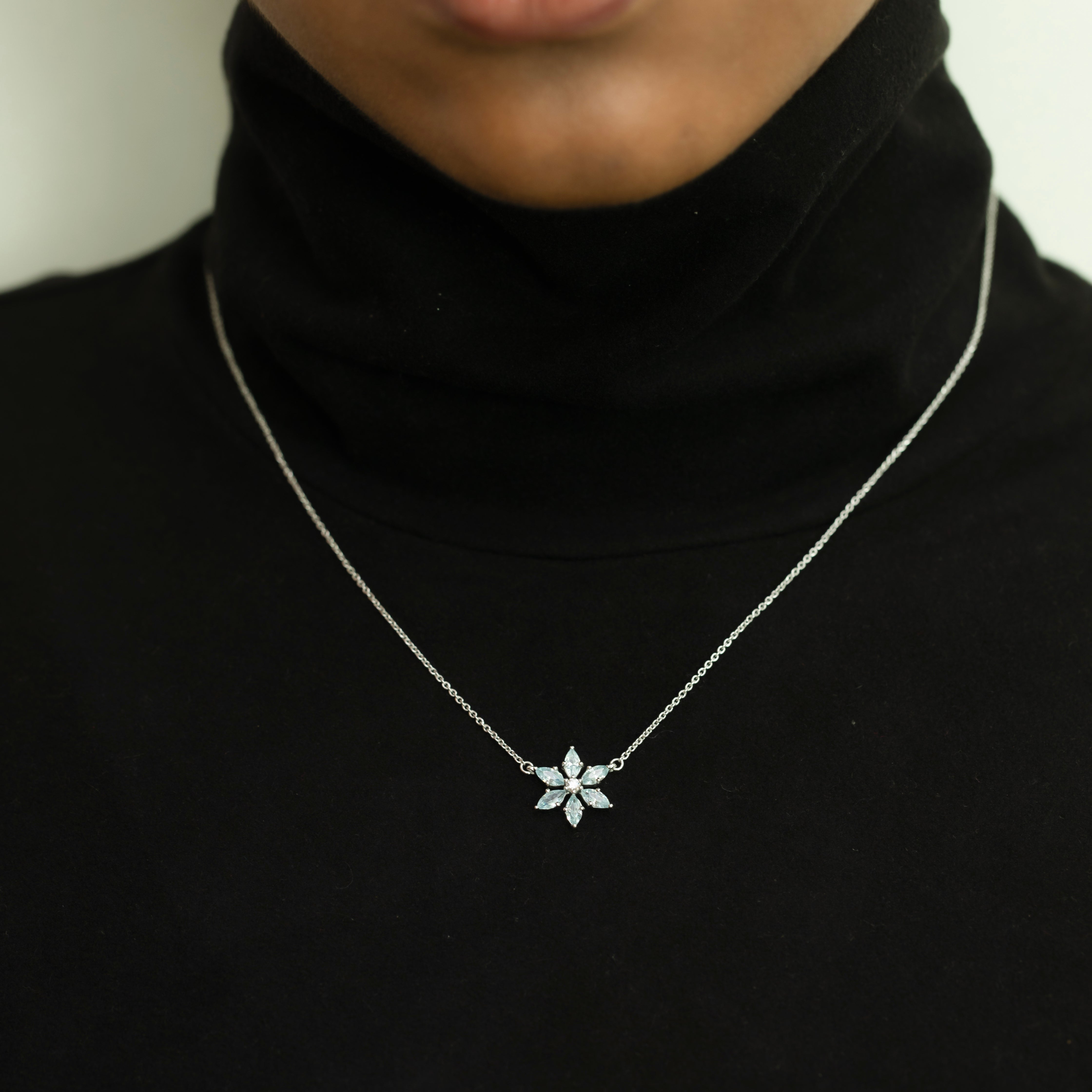 Snowflake - Lab Diamond Pendant Necklace