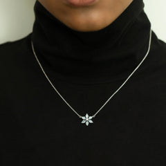 Snowflake - Lab Diamond Pendant Necklace