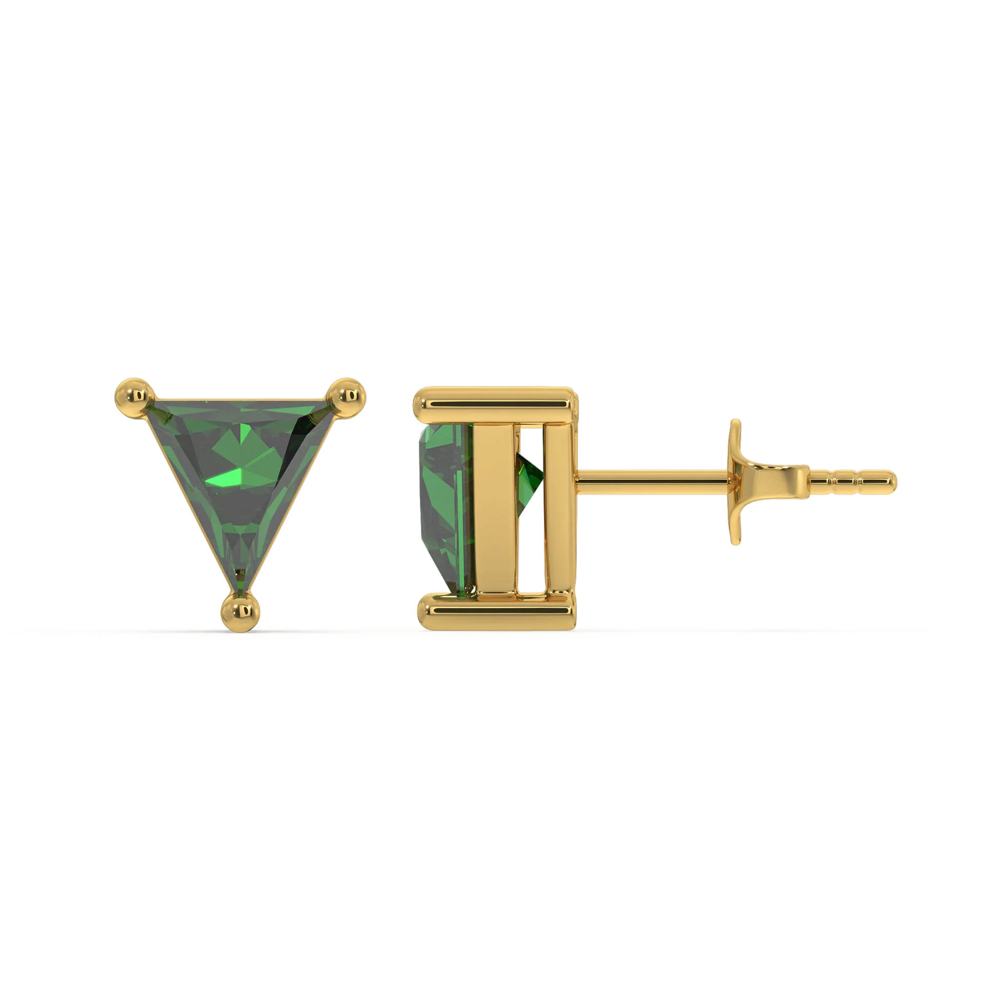 Verdant Tranquility - Emerald Stud Earrings