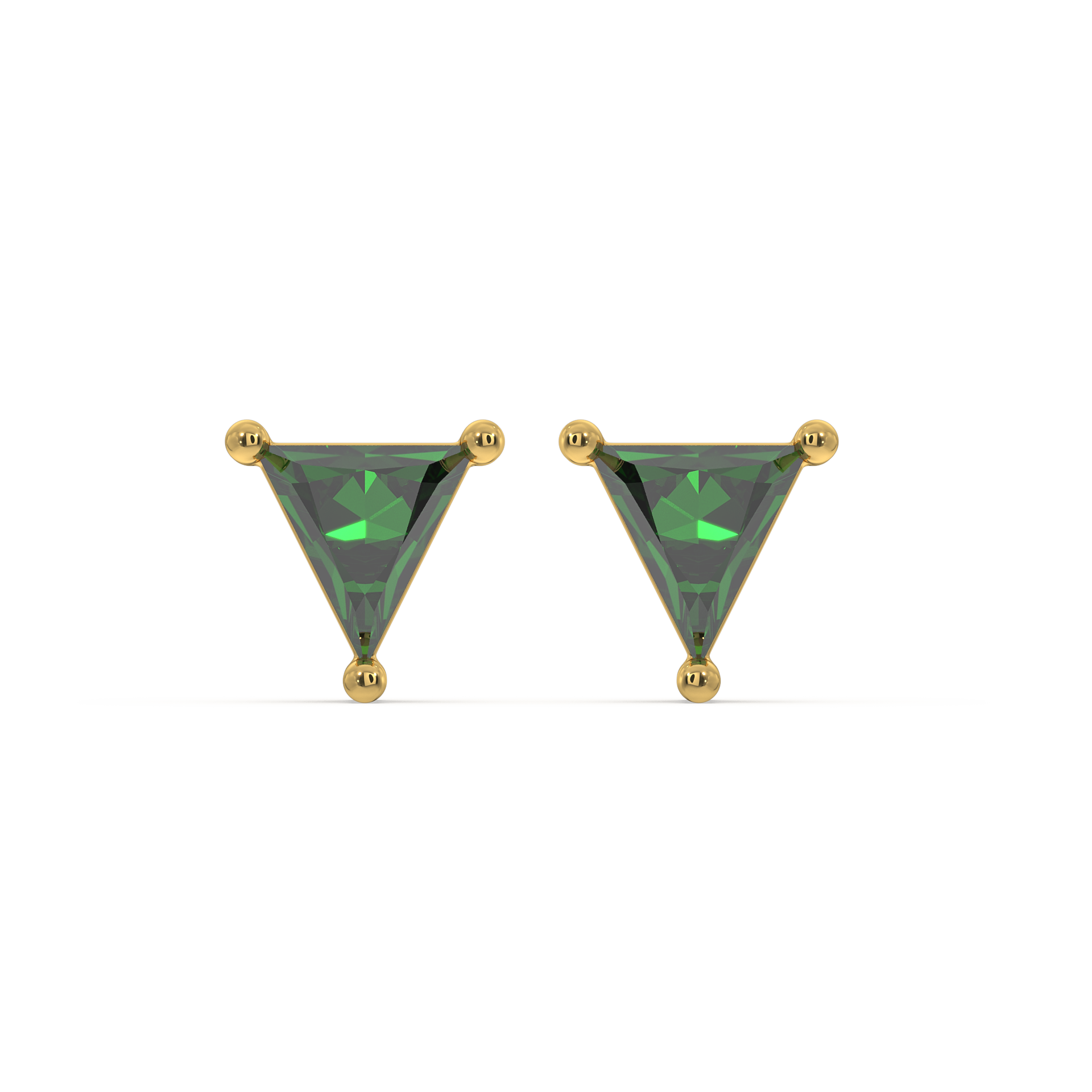 Verdant Tranquility - Emerald Stud Earrings