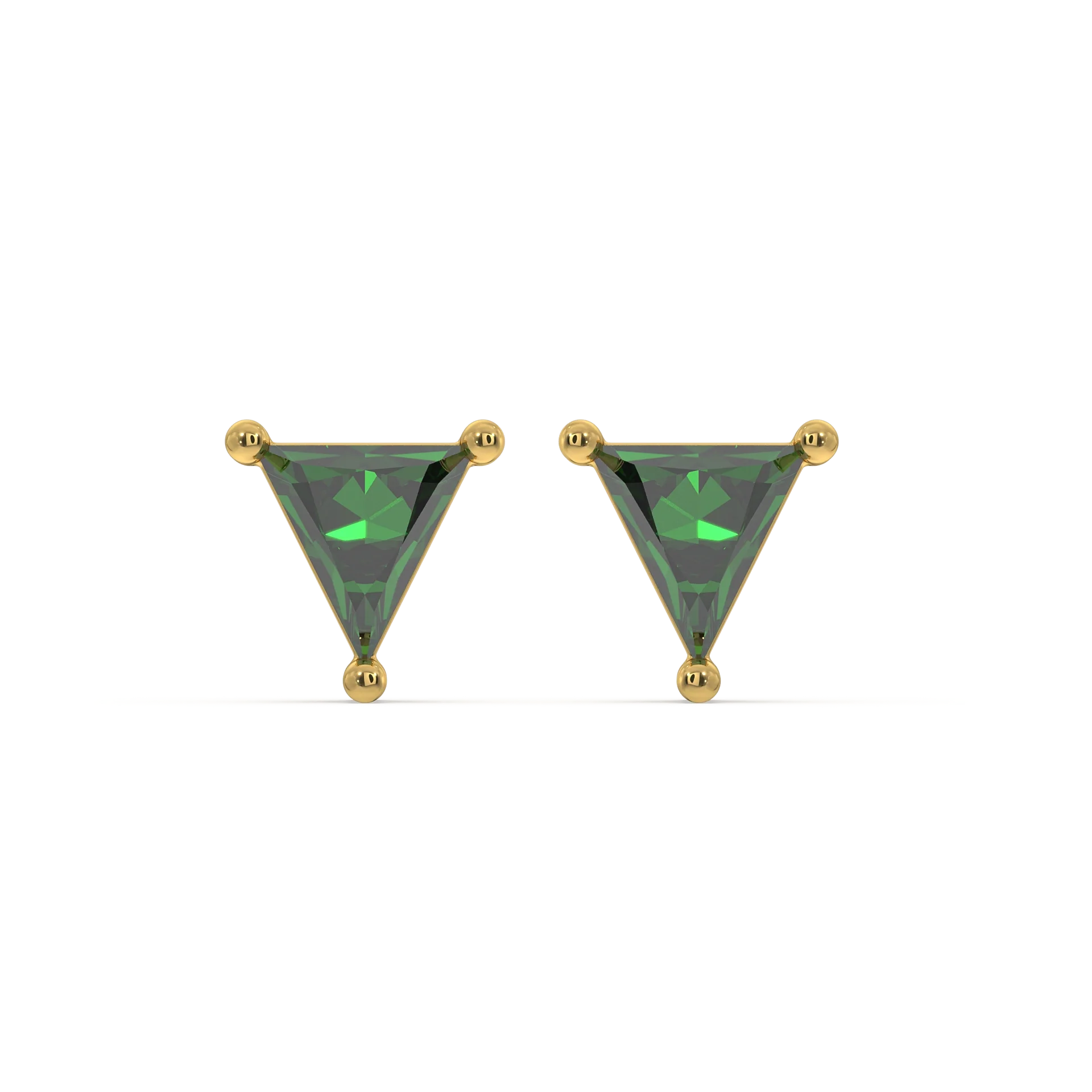 Verdant Tranquility - Emerald Stud Earrings Secondary image