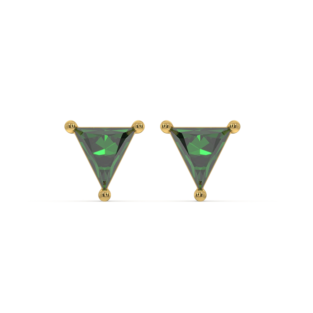 Verdant Tranquility - Emerald Stud Earrings