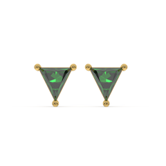Verdant Tranquility - Emerald Stud Earrings