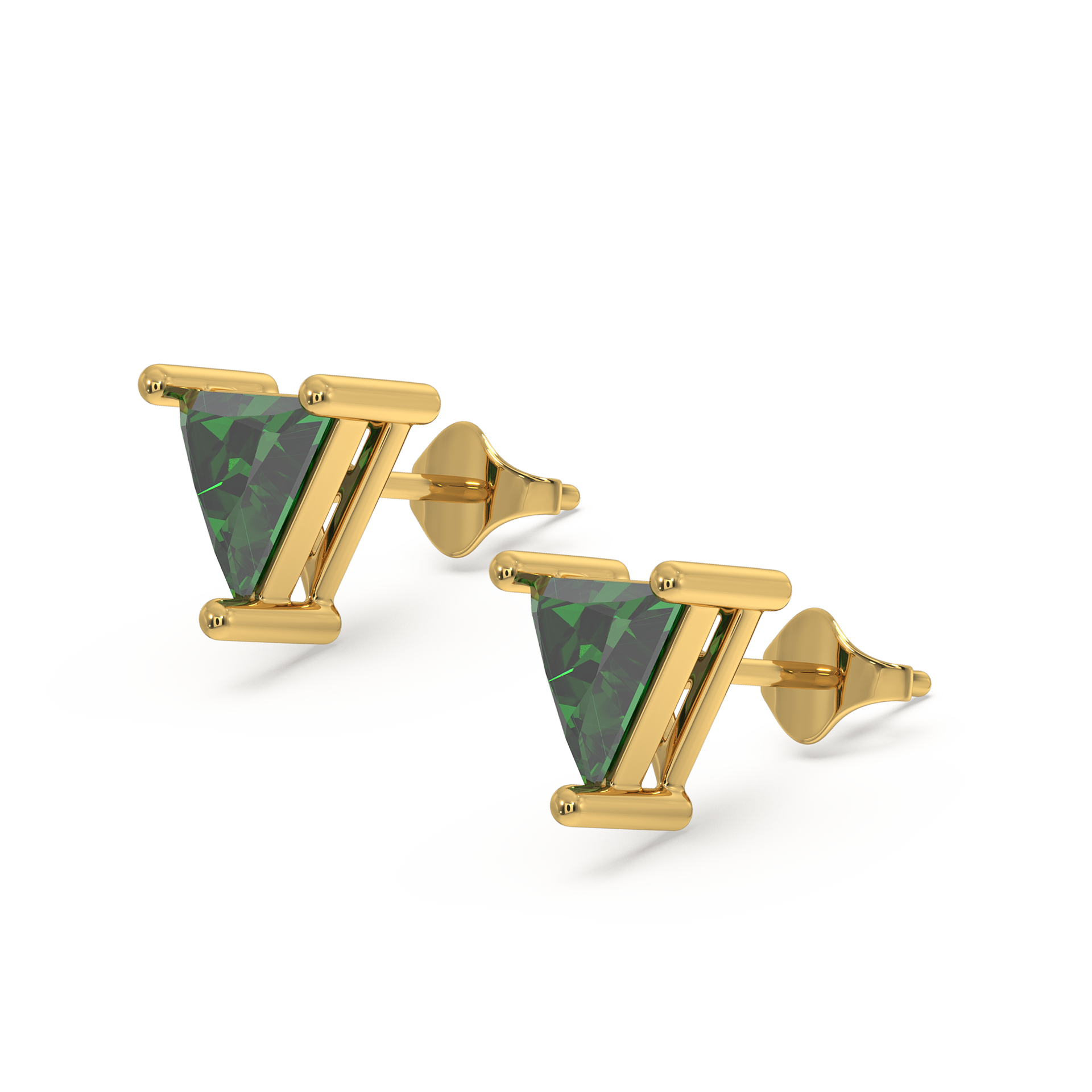 Verdant Tranquility - Emerald Stud Earrings
