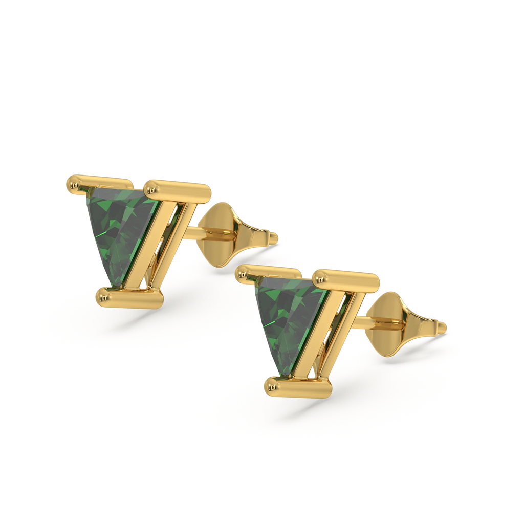 Verdant Tranquility - Emerald Stud Earrings
