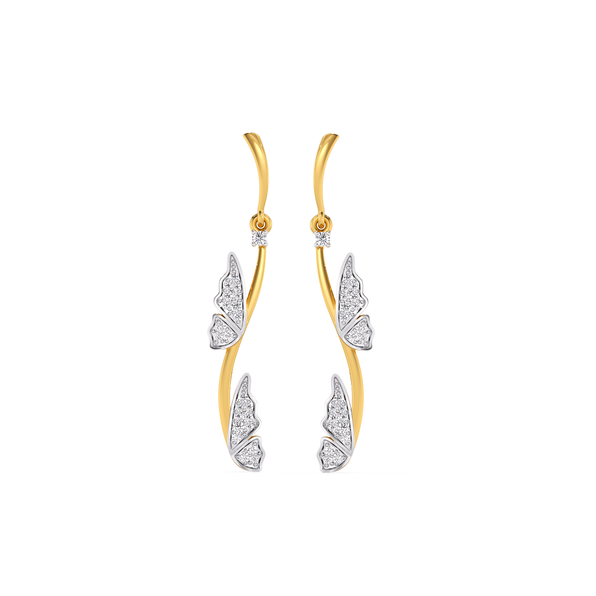 Whimsical Wing - Lab Diamond Drop Earrings