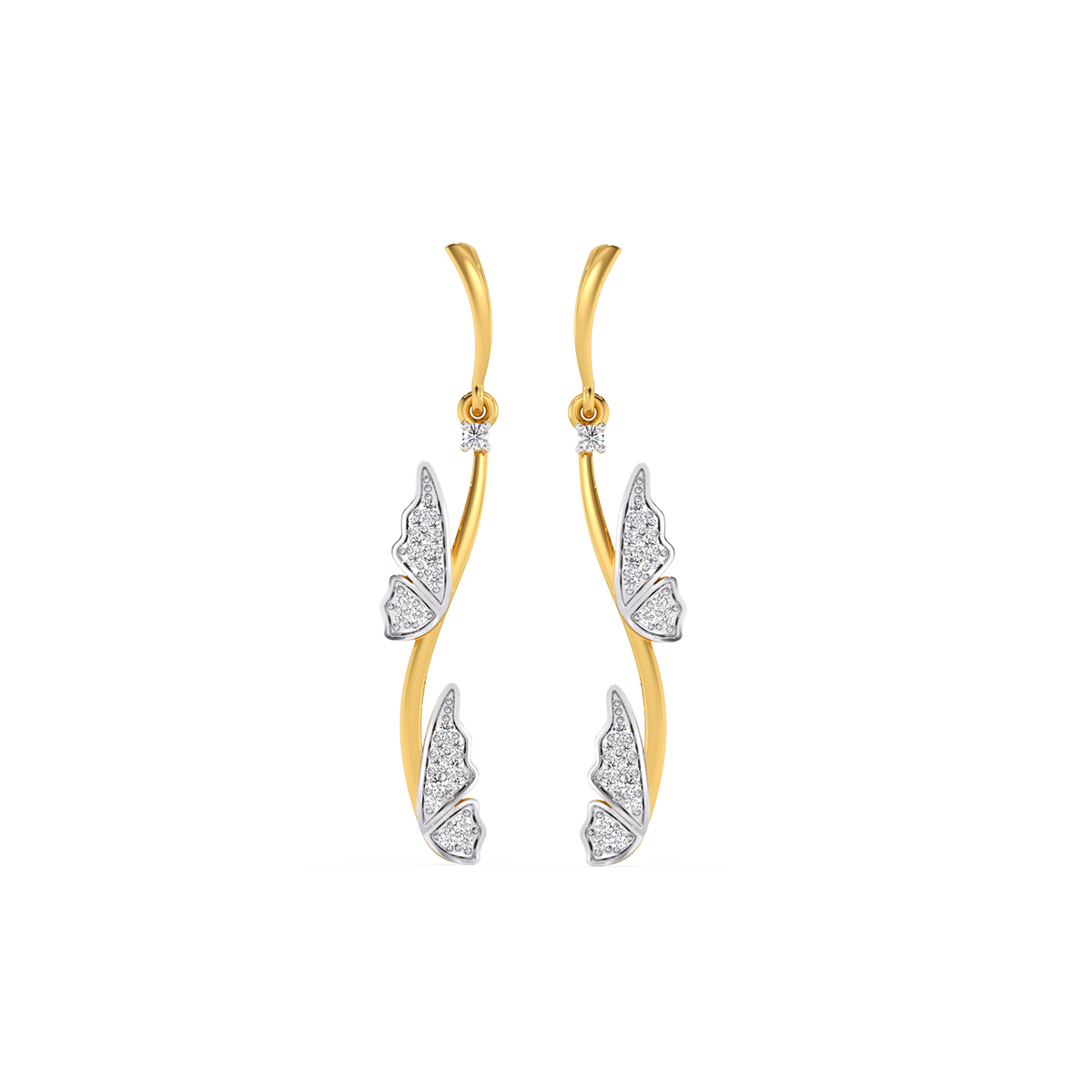 Whimsical Wing - Lab Diamond Drop Earrings