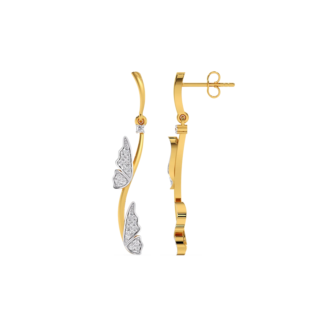 Whimsical Wing - Lab Diamond Drop Earrings