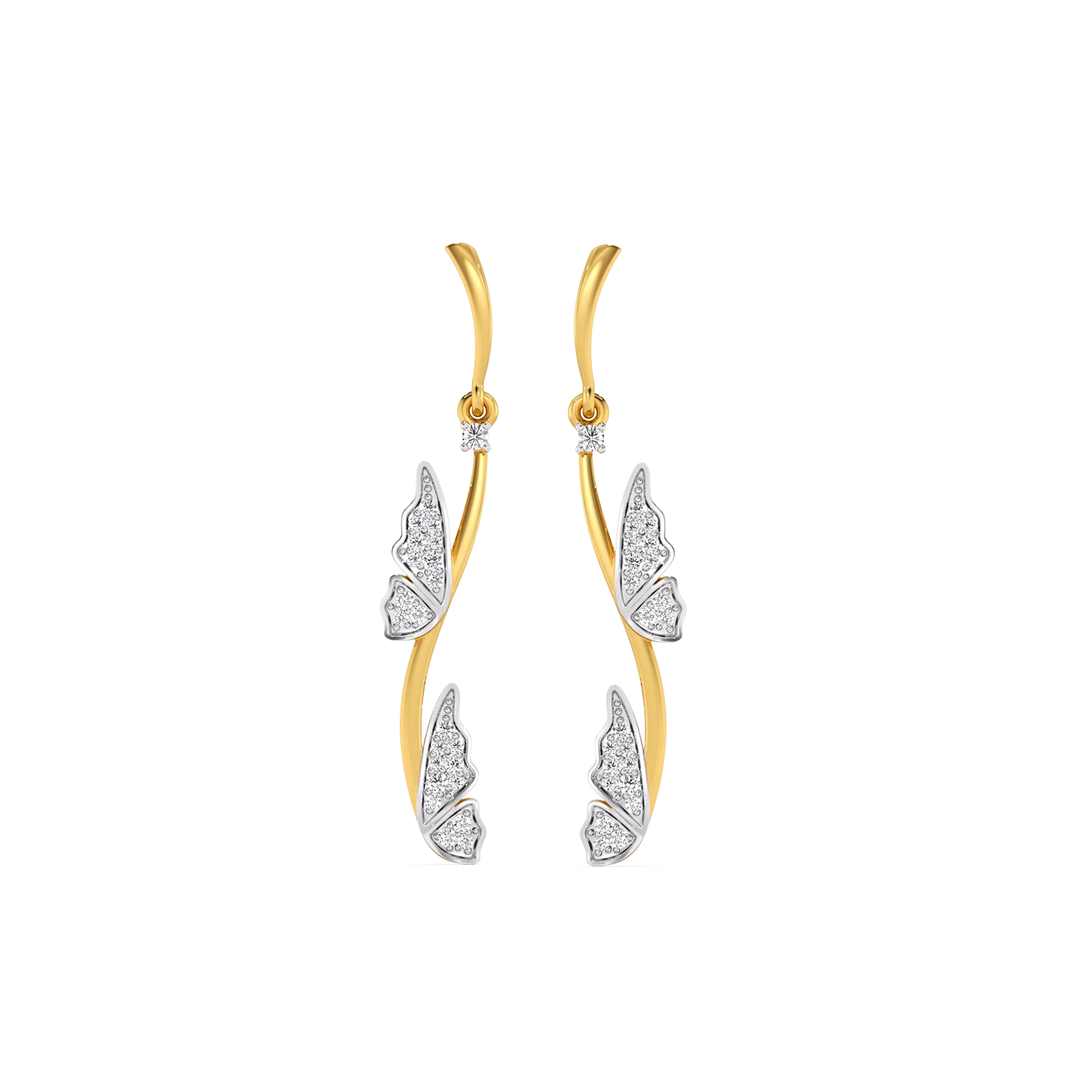 Whimsical Wing - Lab Diamond Drop Earrings Main image