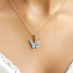 Winged Whimsy - Lab Diamond Pendant Necklace